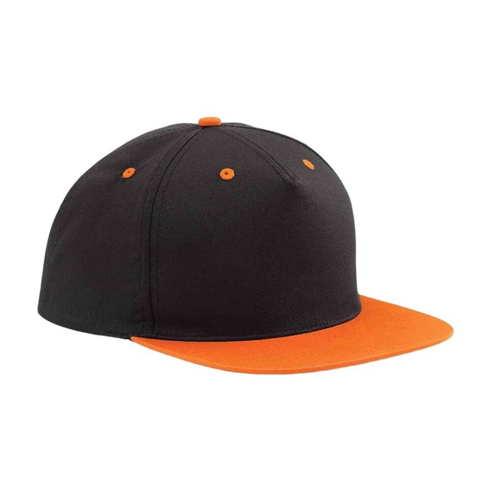 Beechfield Contrast 5 Panel  Cap / Black/Orange